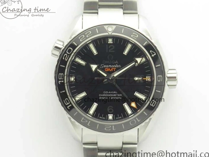 0312 Chic Planet Ocean 600M Co-Axial GMT 43.5mm VSF 1:1 Best Edition Black Dial Silver Markers on SS Bracelet A8605 Super Clone 8025